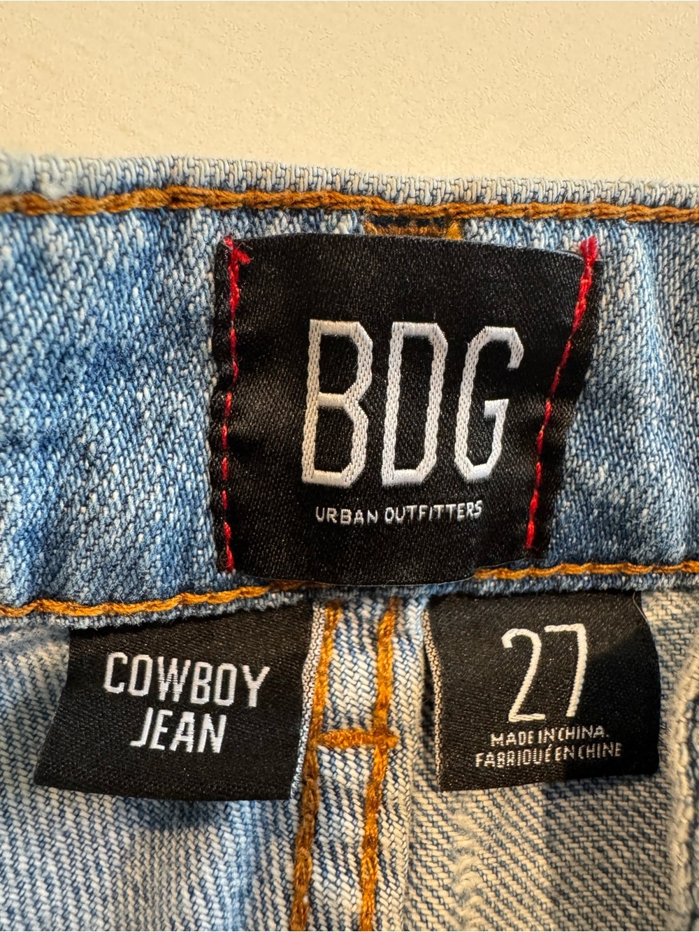 BDG Boho Dream: high rise  Straight-Leg Patchwork Denim size 27 cowboy jean - Picture 3 of 11